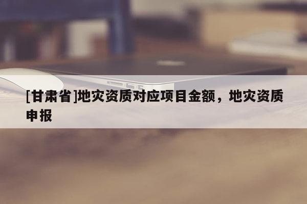 [甘肅省]地災資質對應項目金額，地災資質申報